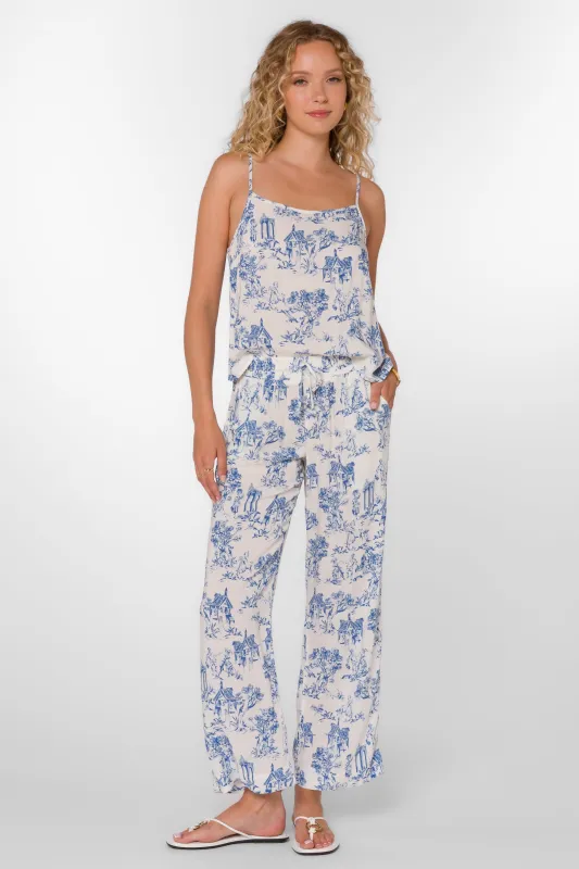 Wendy Blue Toile Pants sold by Velvet Heart