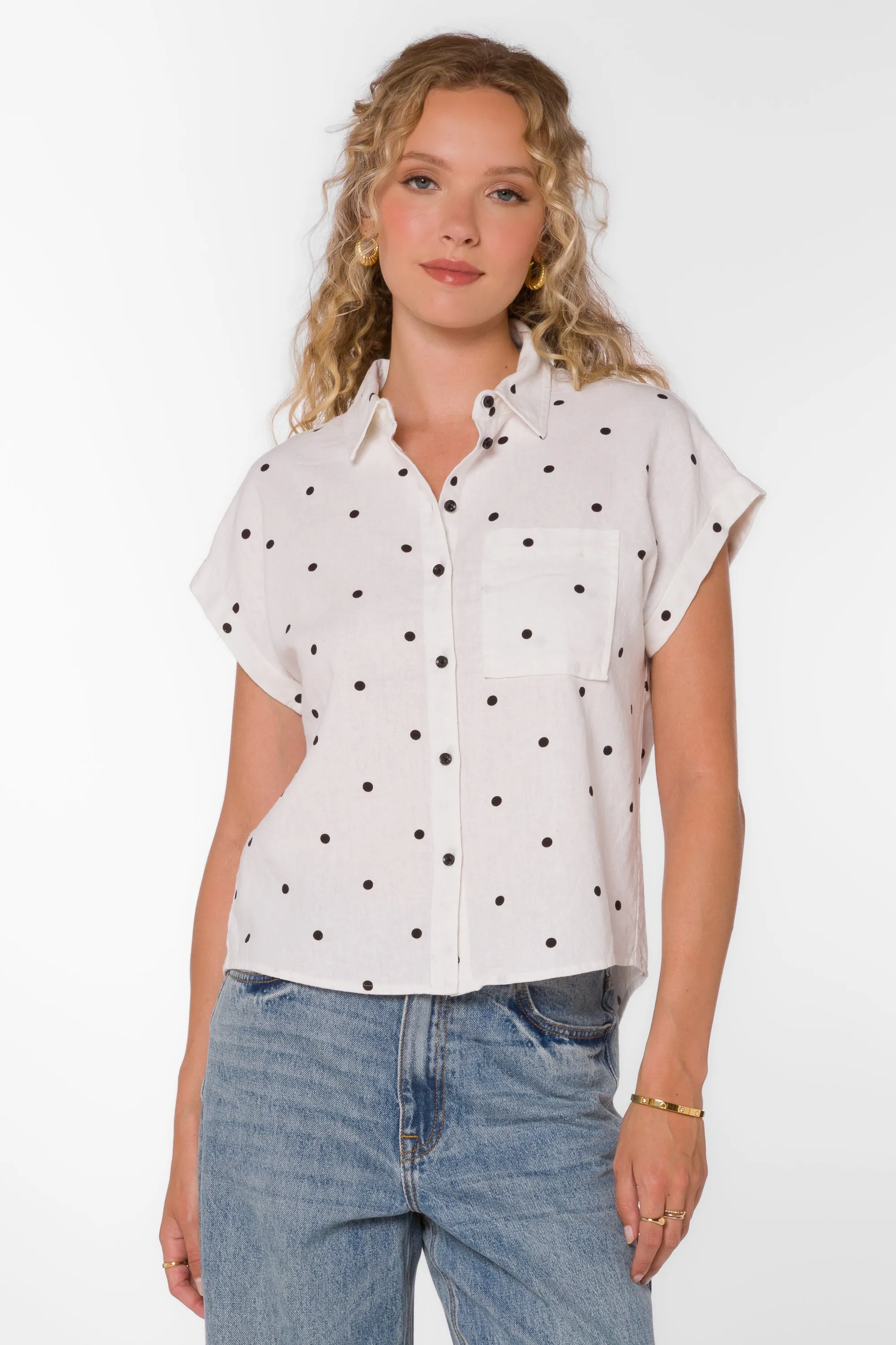 Kirsty White Dotted Shirt sold by Velvet Heart product image thumbnail 3