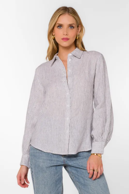 Emilio Black Stripe Shirt sold by Velvet Heart