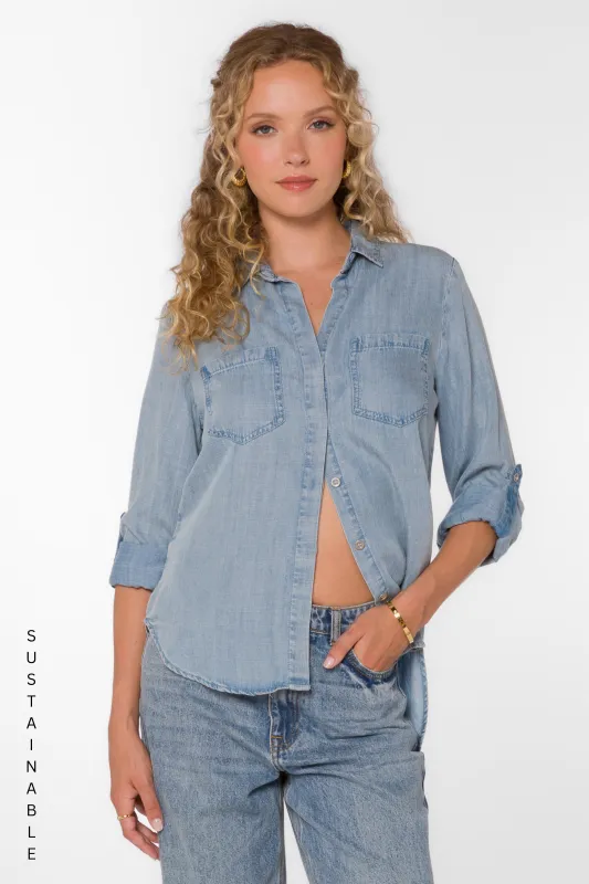 Riley Classic Indigo Shirt sold by Velvet Heart