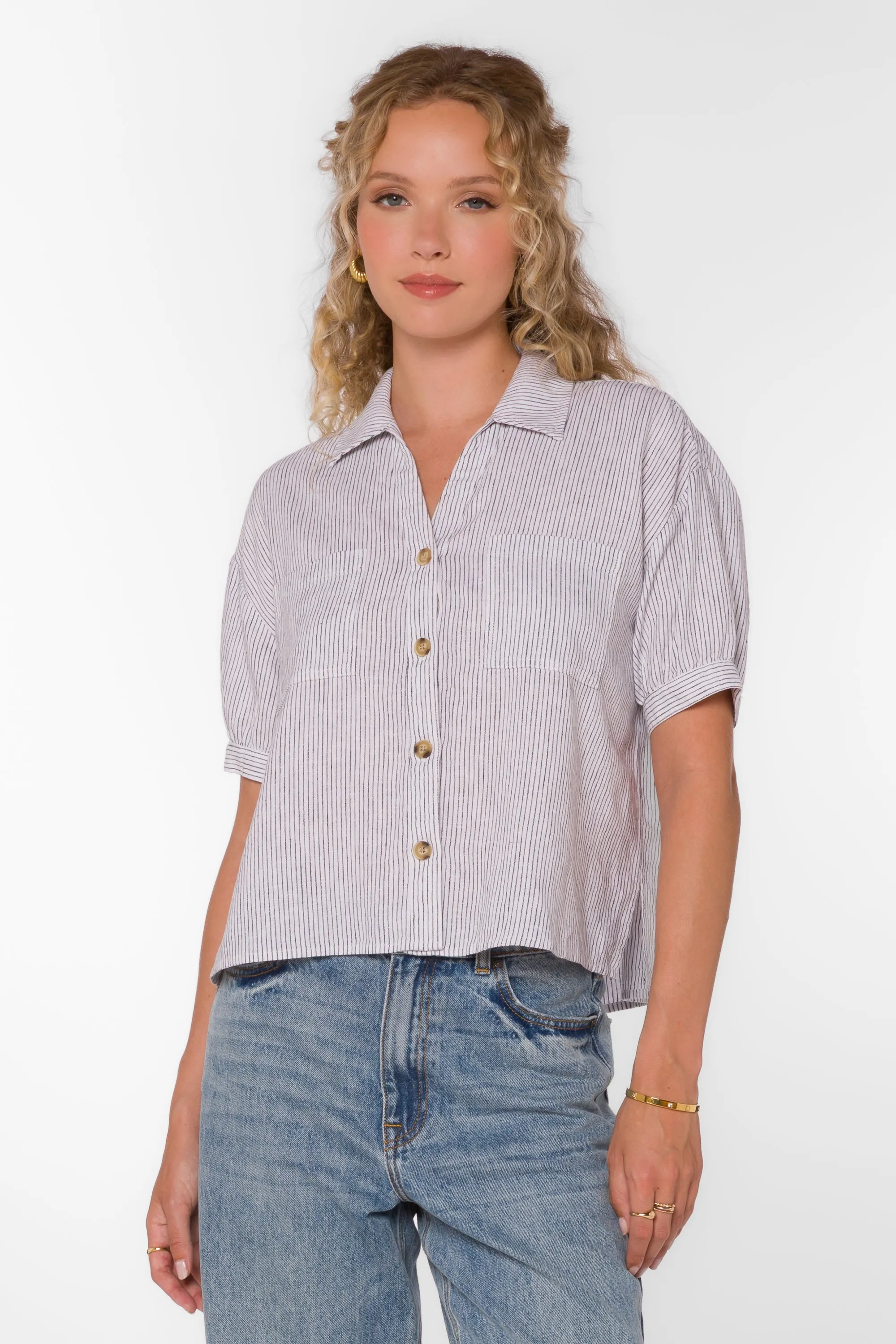 Selena Black Stripe Shirt sold by Velvet Heart product image thumbnail 3