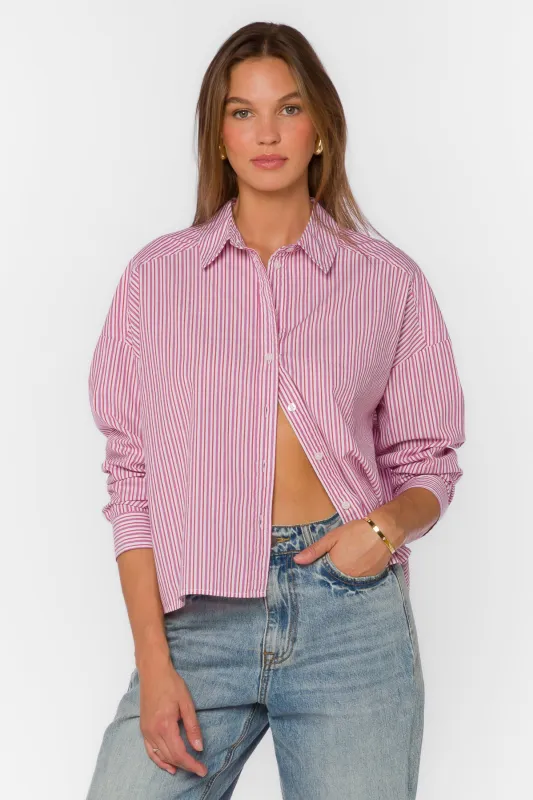 Brigs Pink Stripe Shirt made by Velvet Heart