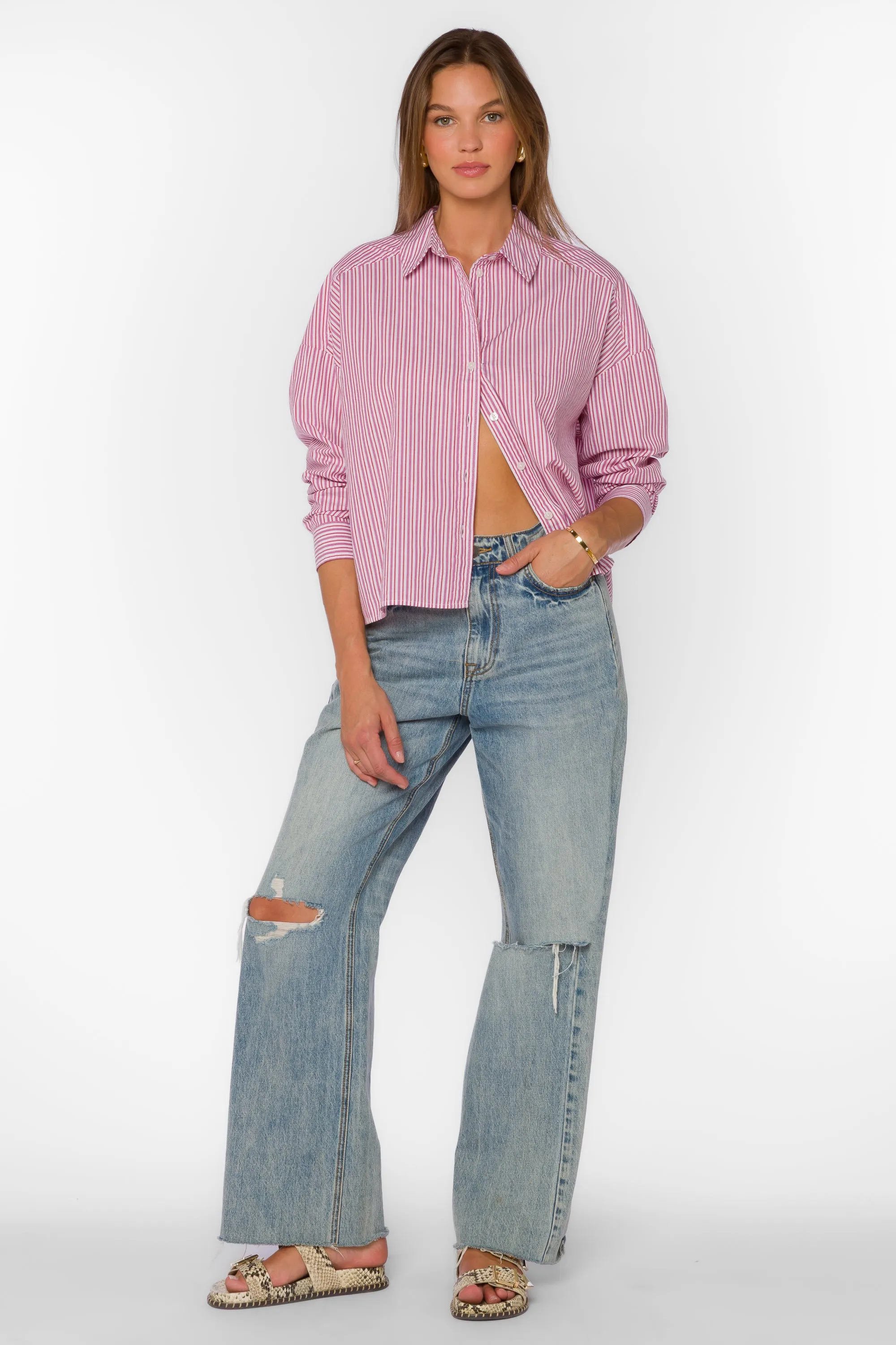 Brigs Pink Stripe Shirt sold by Velvet Heart product image thumbnail 2