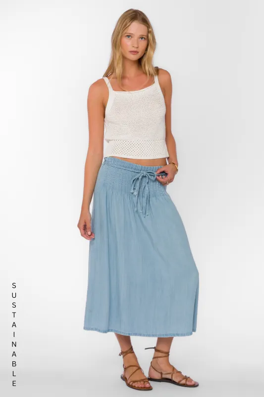 Francesca Classic Indigo Skirt sold by Velvet Heart