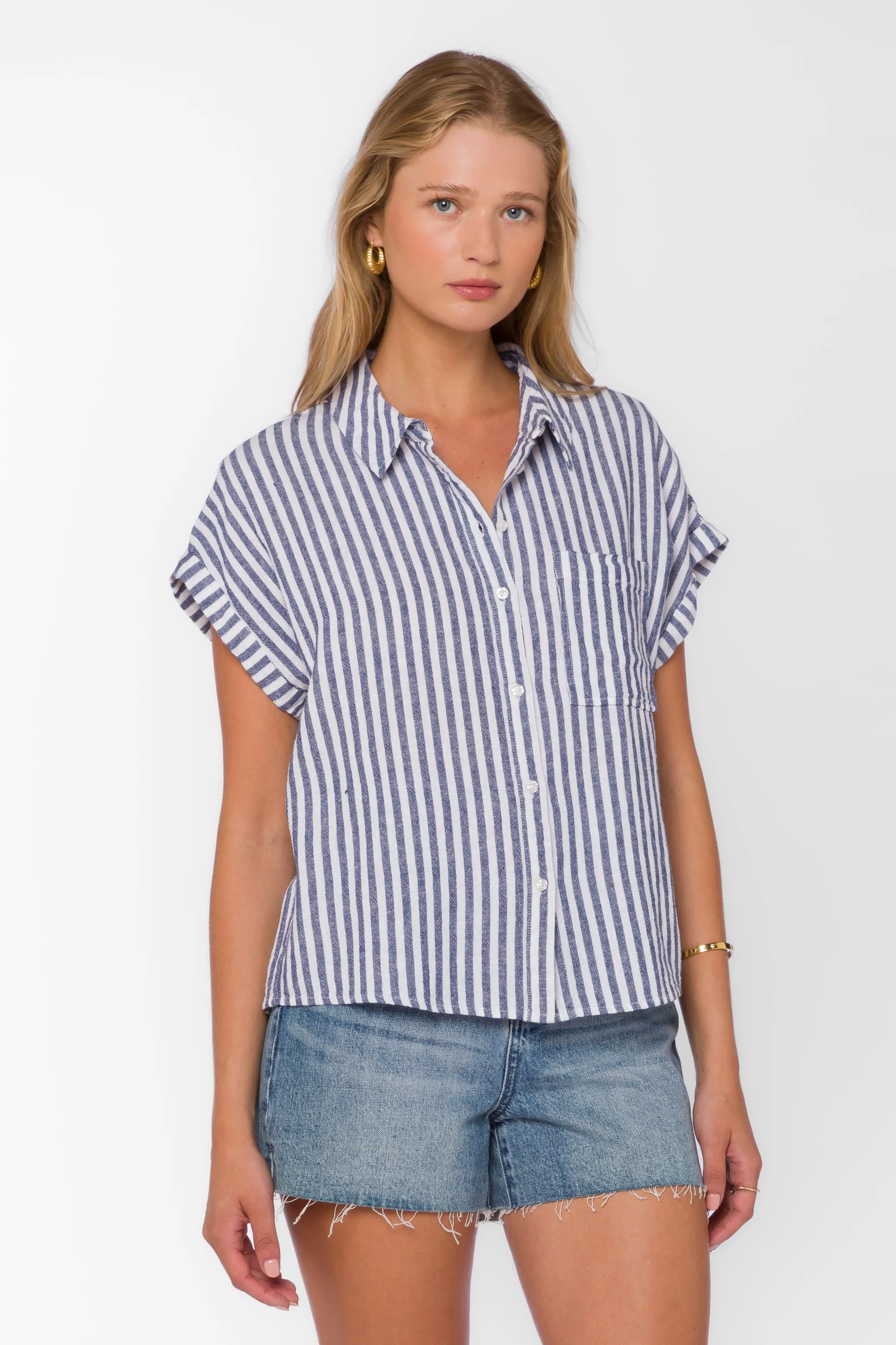 Kirsty Blue Stripe Shirt sold by Velvet Heart product image thumbnail 3