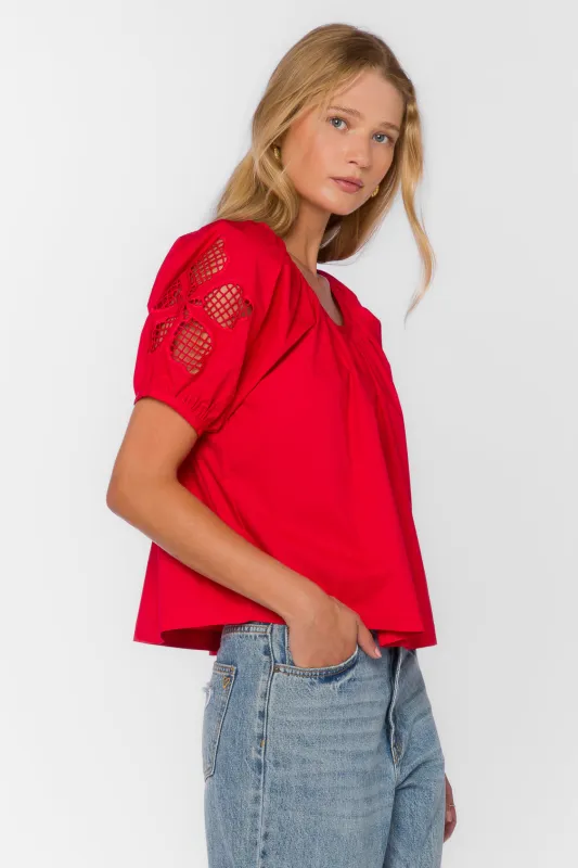 Flora Saucy Red Top sold by Velvet Heart