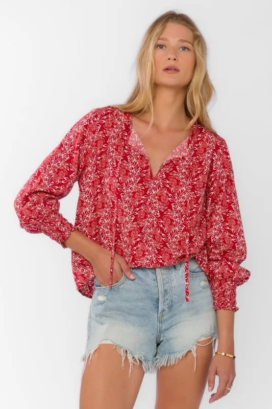 Penny Red Floral Top sold by Velvet Heart