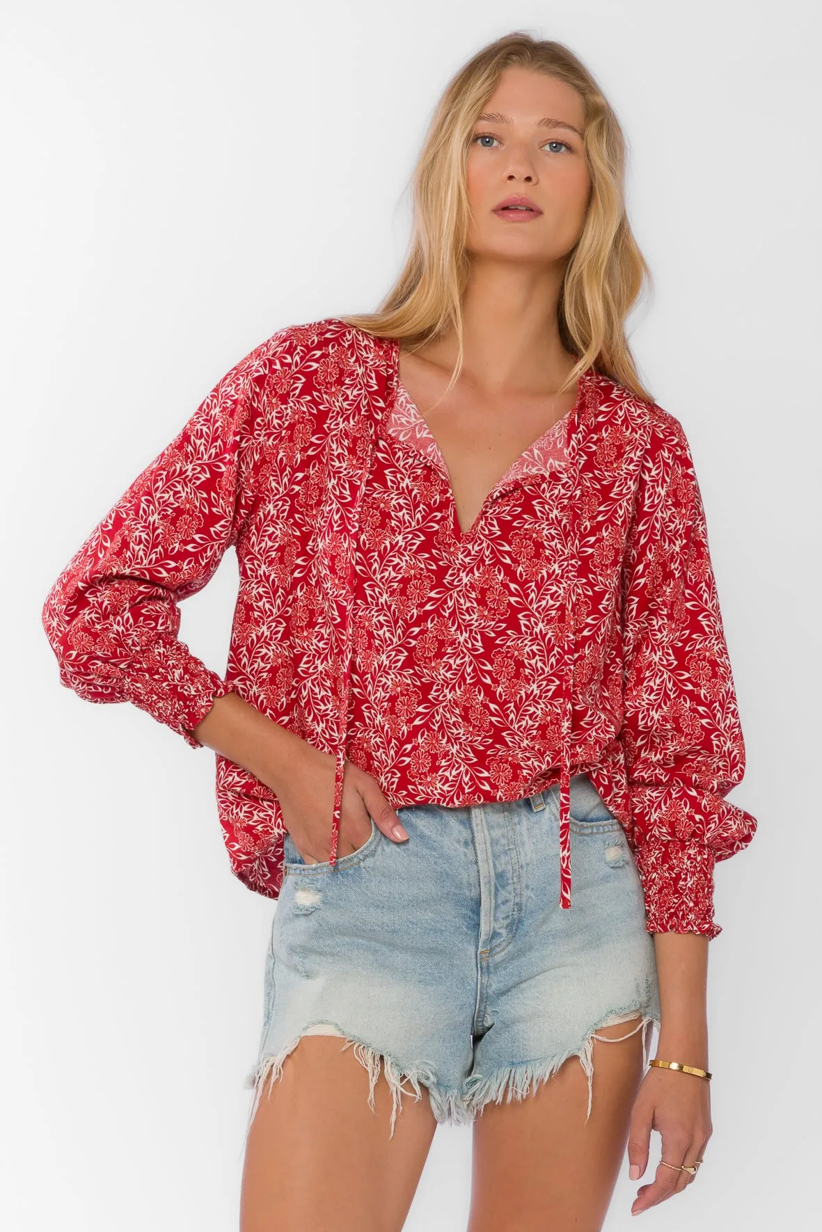 Penny Red Floral Top sold by Velvet Heart