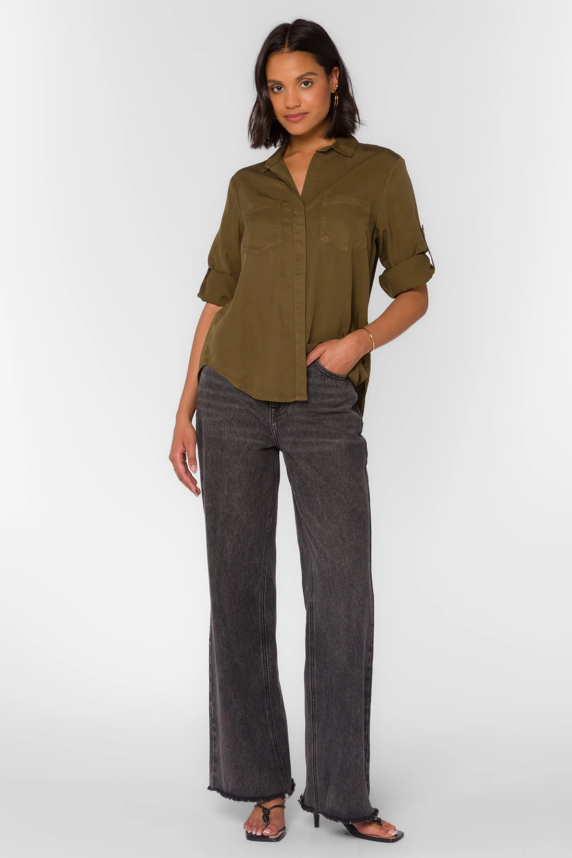 Riley Pesto Green Shirt sold by Velvet Heart product image thumbnail 2