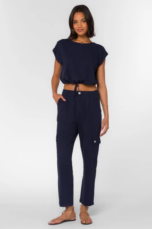 Celia Navy Pants sold by Velvet Heart