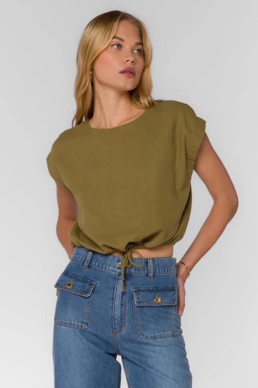 Aluna Olive Top sold by Velvet Heart