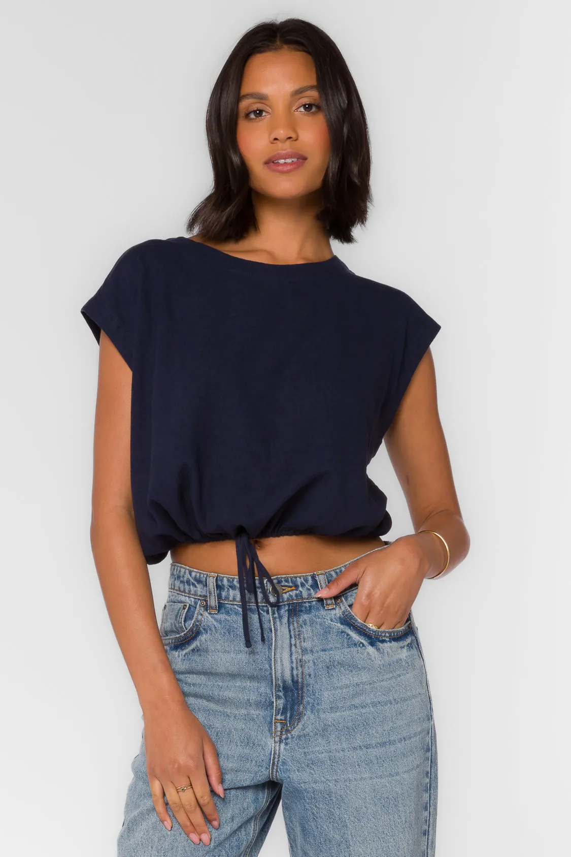 Aluna Navy Top sold by Velvet Heart