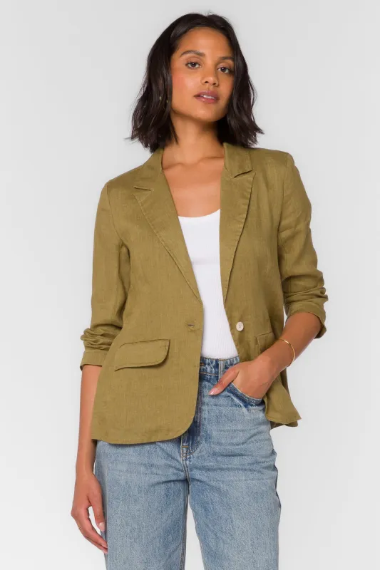 Loni Olive Blazer sold by Velvet Heart
