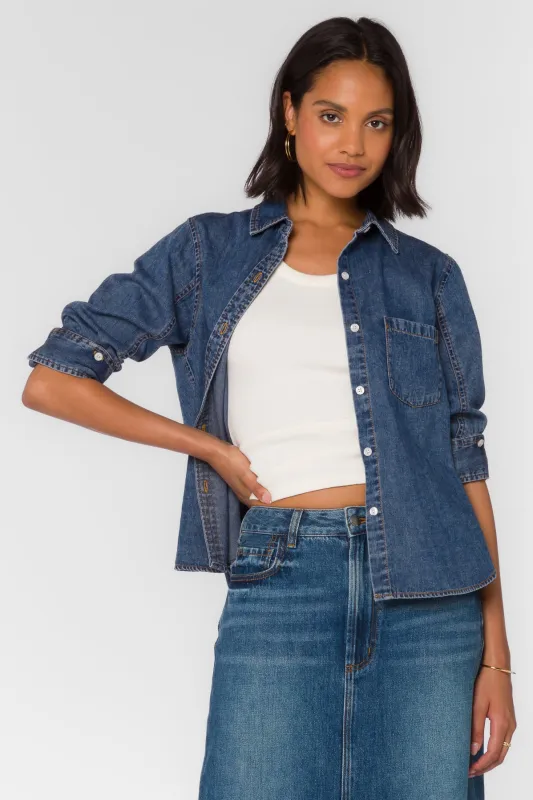 Kobe Nile Blue Shirt sold by Velvet Heart