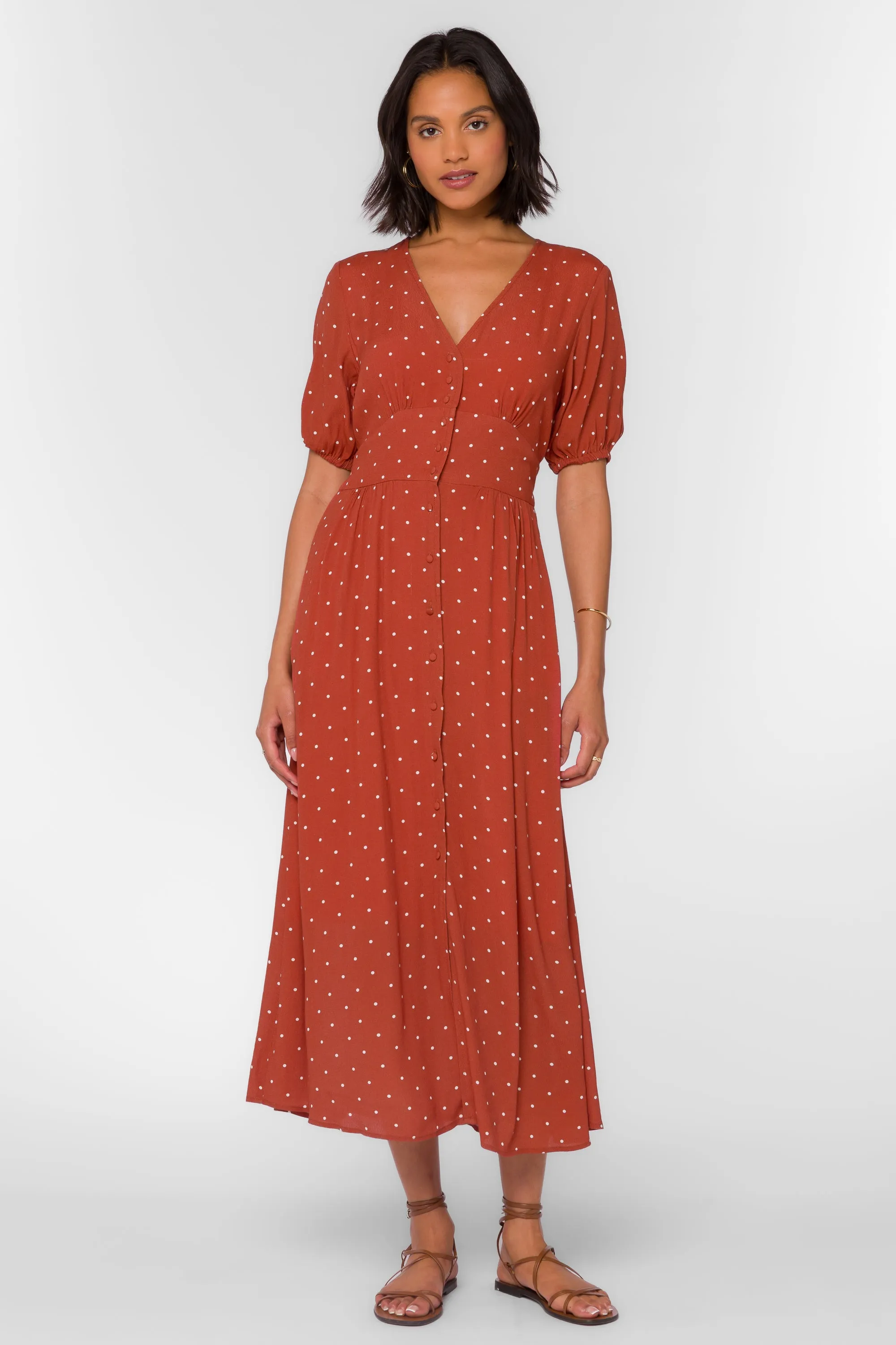 Livana Red Dotted Dress sold by Velvet Heart product image thumbnail 2