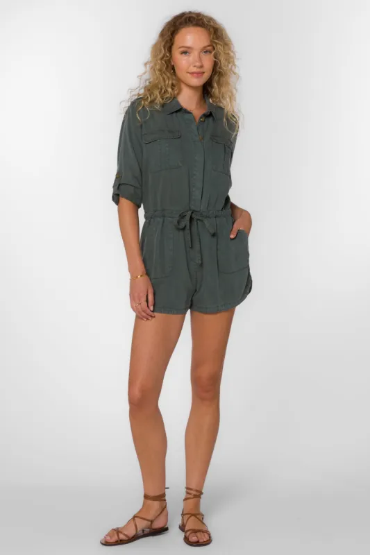 Luba Sage Leaf Romper sold by Velvet Heart
