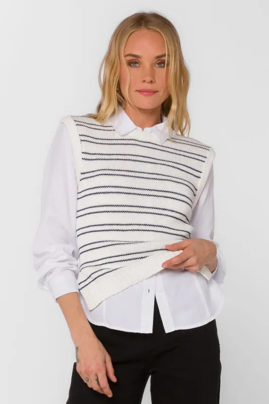Selene Navy Stripe Vest sold by Velvet Heart