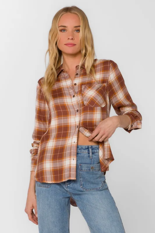 Bennett Ground Cloves Plaid Shirt sold by Velvet Heart