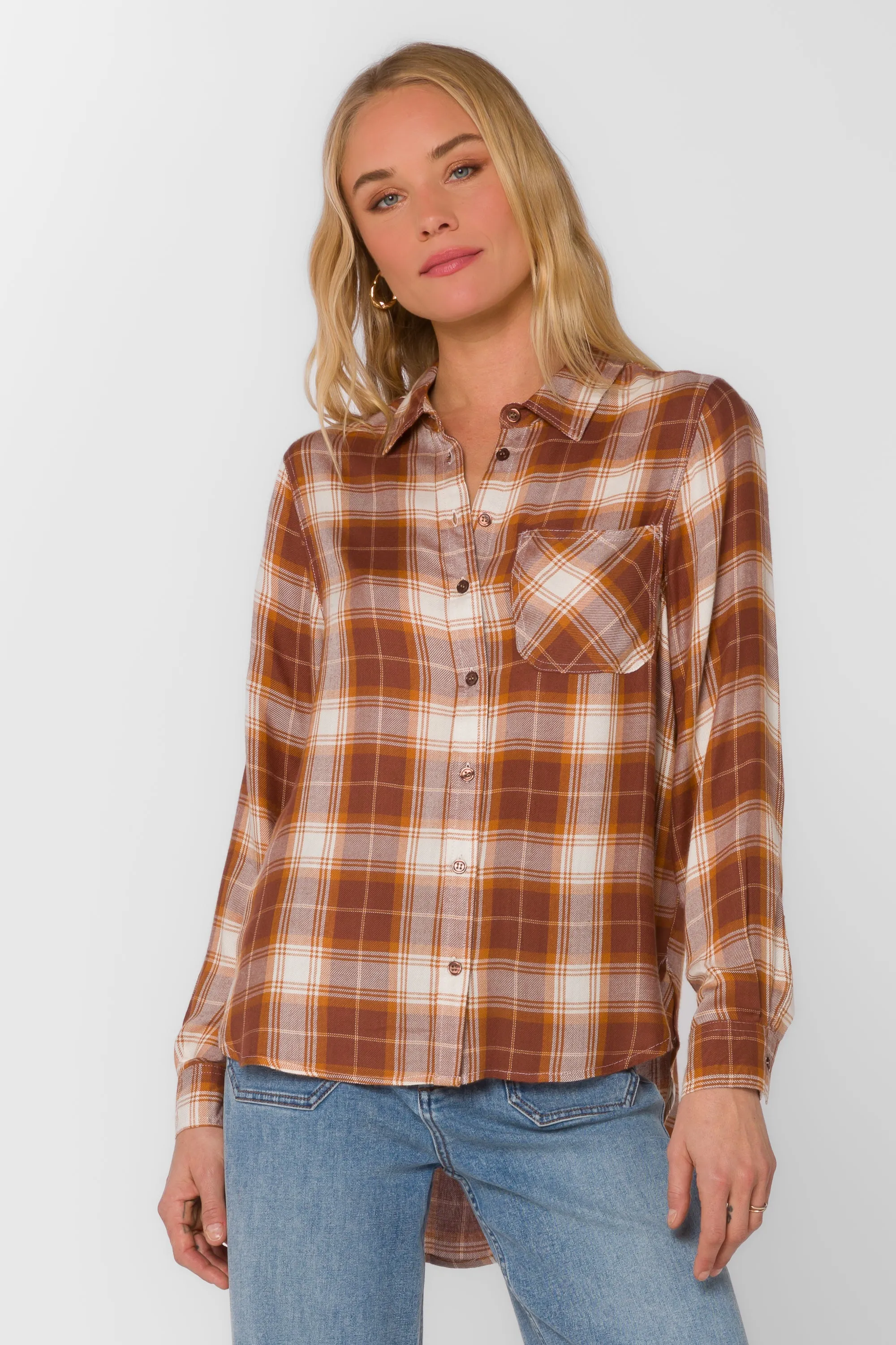 Bennett Ground Cloves Plaid Shirt sold by Velvet Heart product image thumbnail 3
