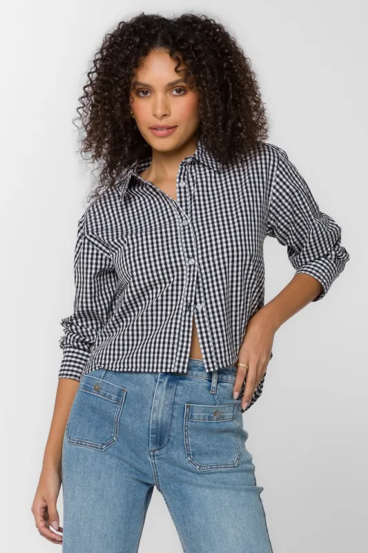 Frazer Black Gingham Shirt sold by Velvet Heart