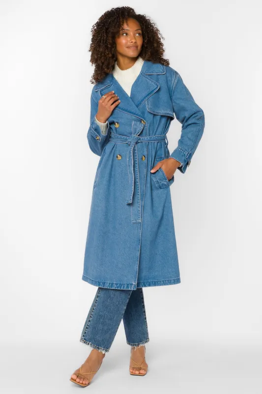 Banks Sienna Blue Trench Coat sold by Velvet Heart