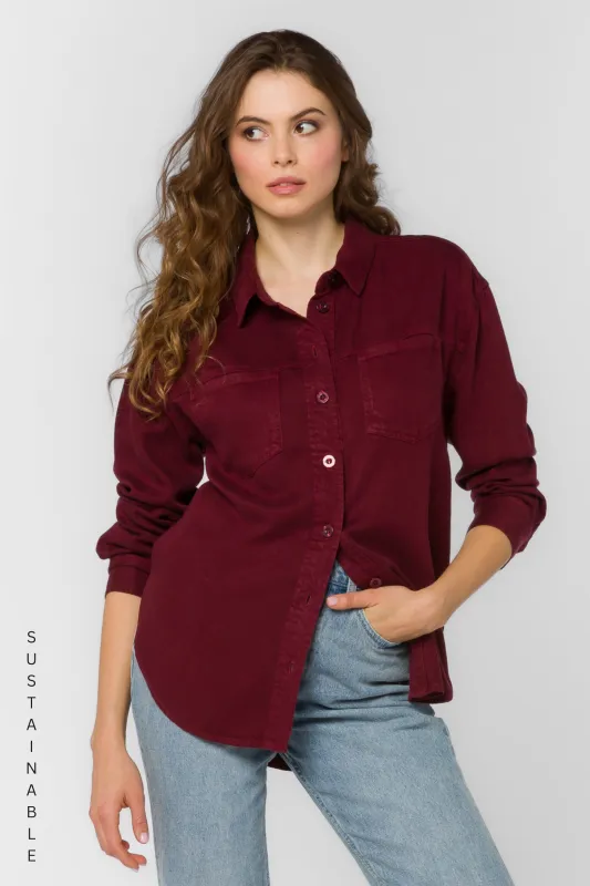 Braxton Bordeaux Shirt sold by Velvet Heart