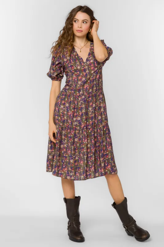 Adelina Ditsy Greenery Dress sold by Velvet Heart