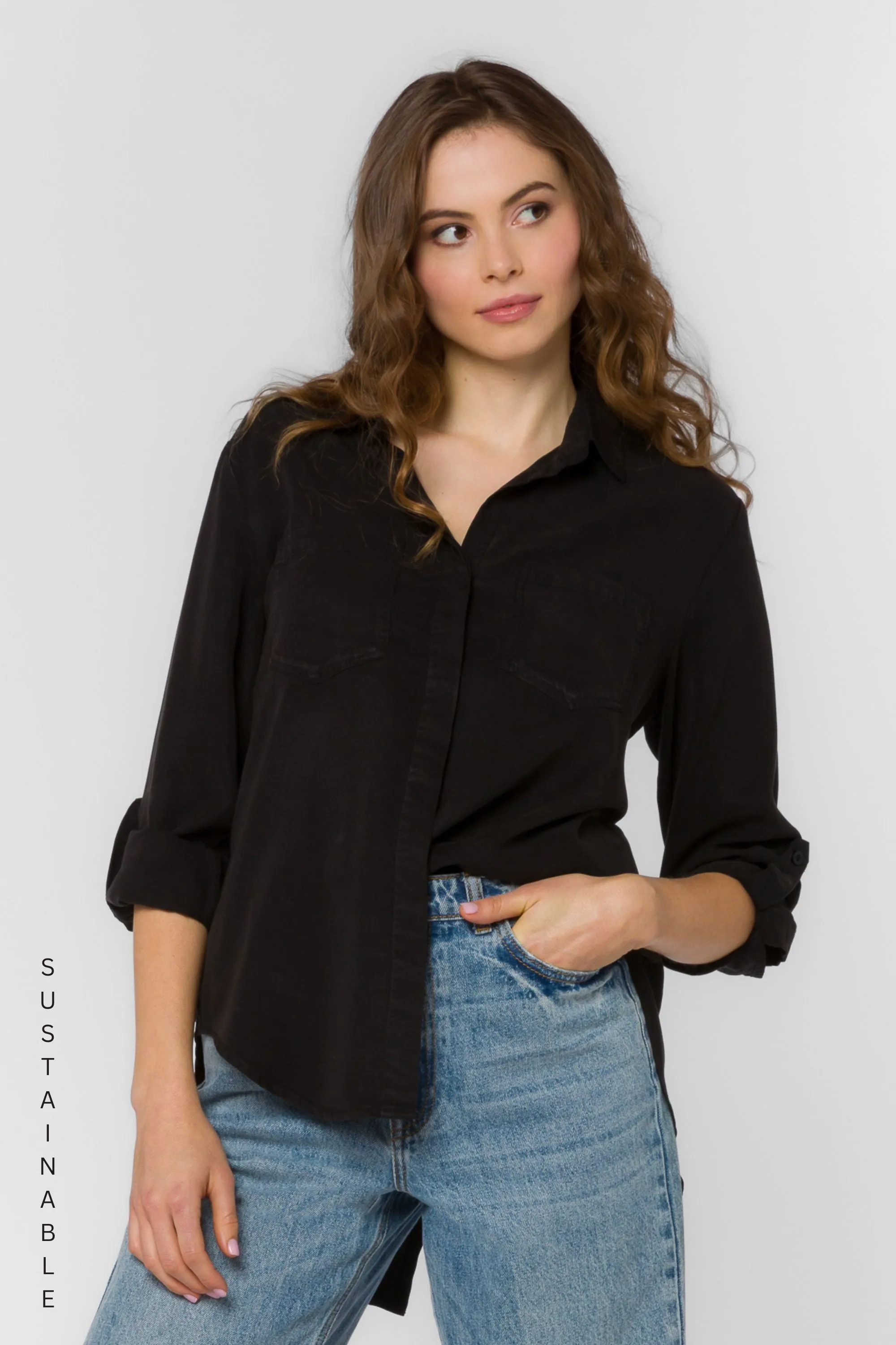 Riley Black Shirt sold by Velvet Heart