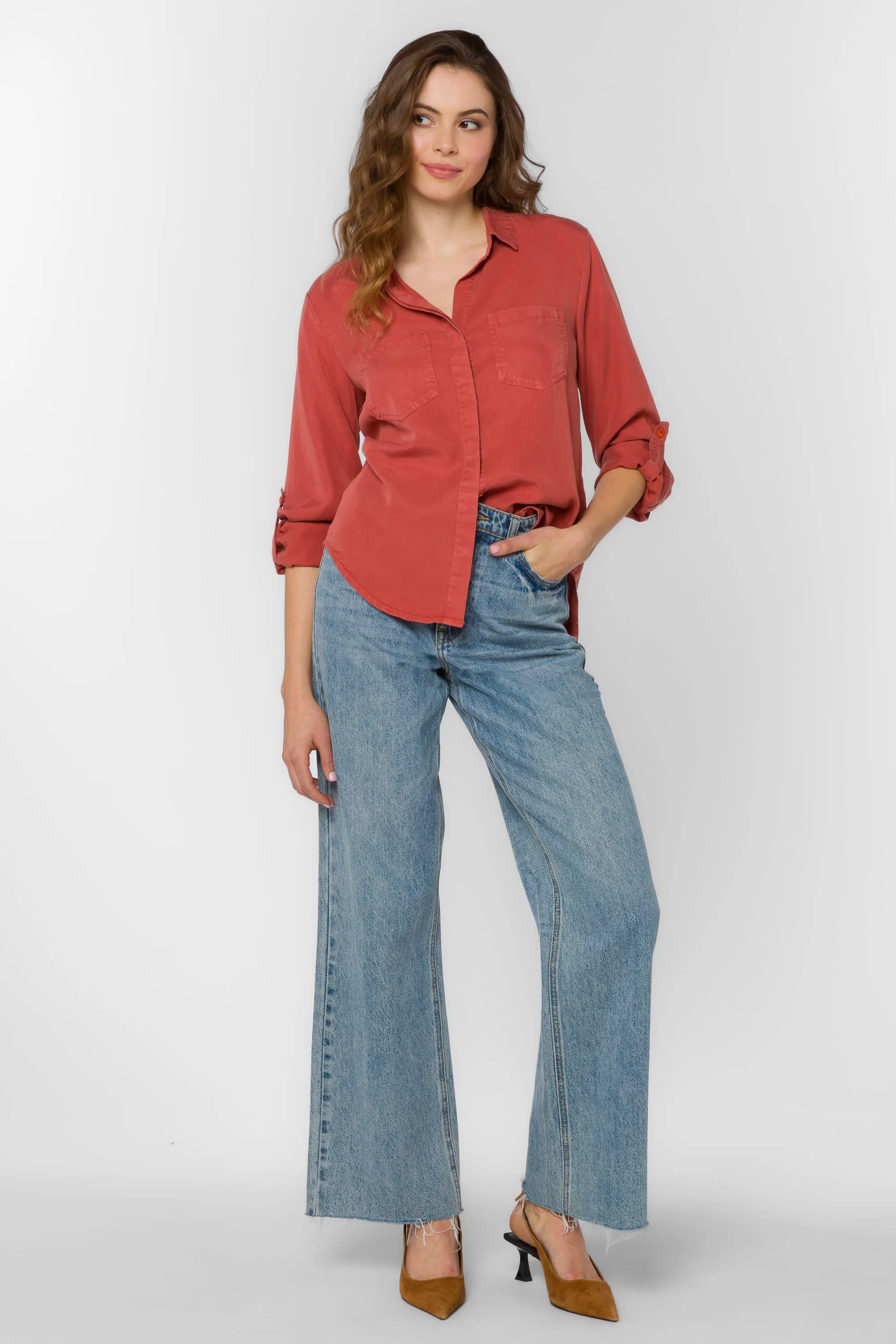 Riley Burnt Brick Shirt sold by Velvet Heart product image thumbnail 3