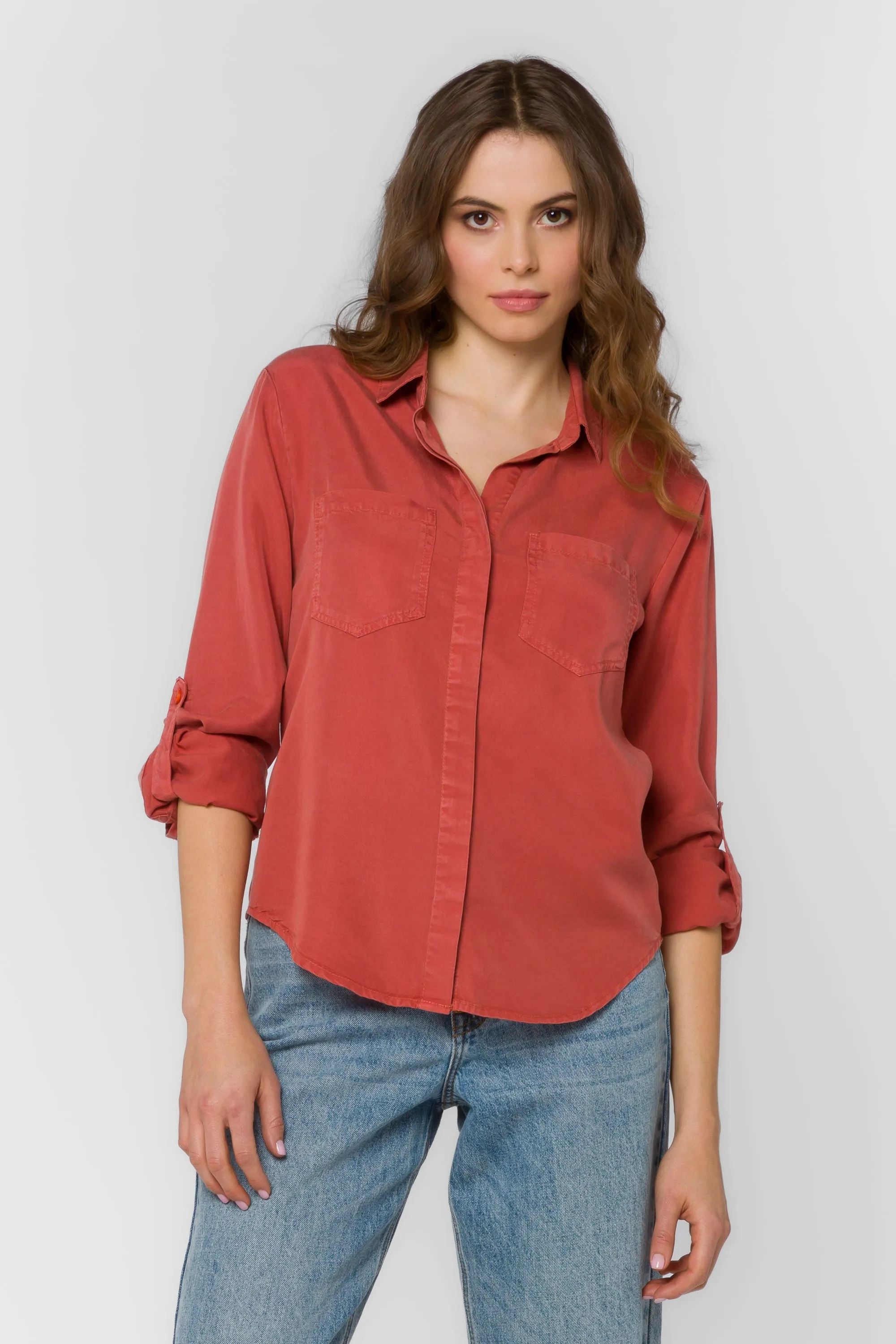 Riley Burnt Brick Shirt sold by Velvet Heart product image thumbnail 4