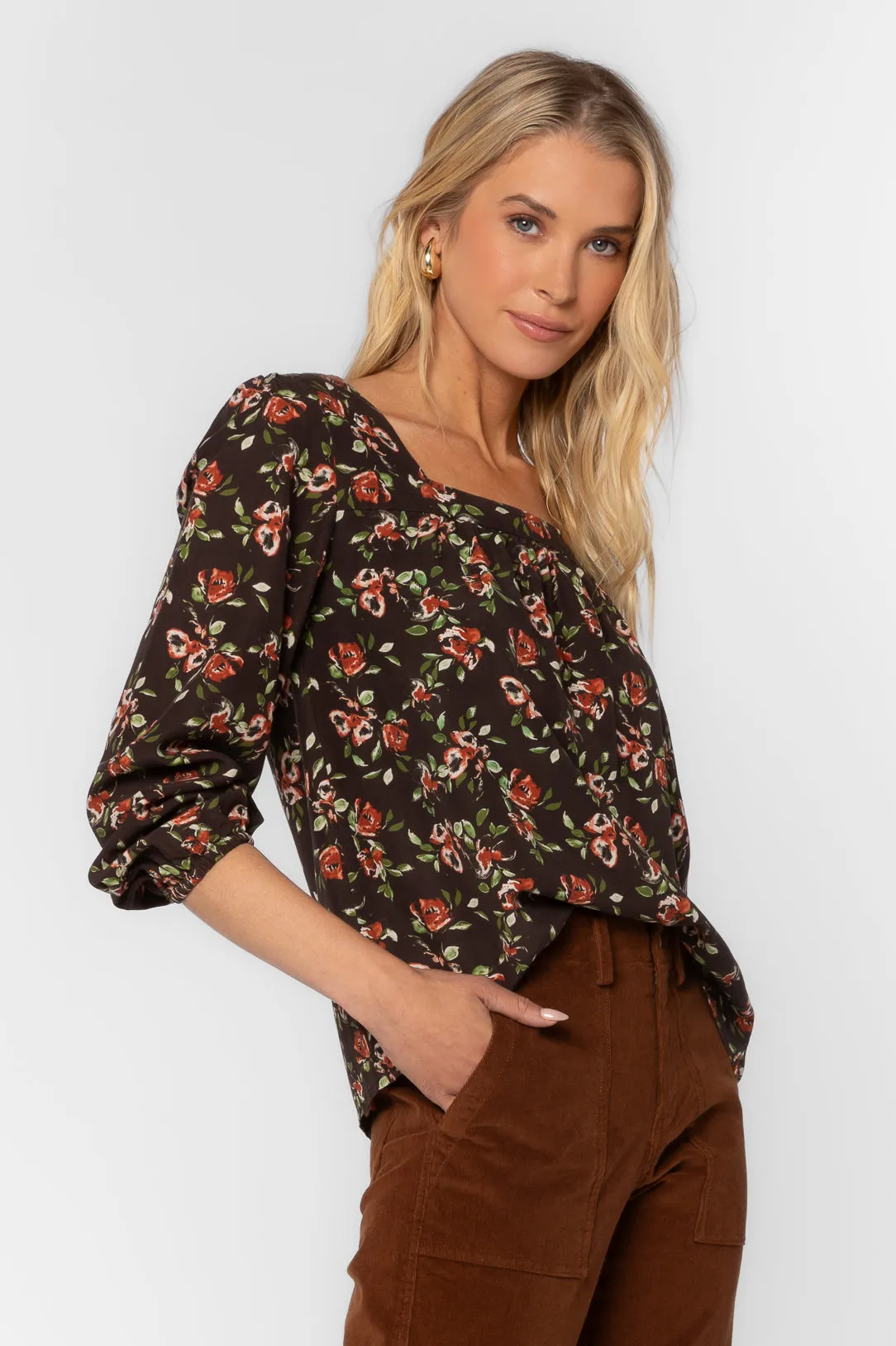 Sela Watercolor Blossom Top sold by Velvet Heart