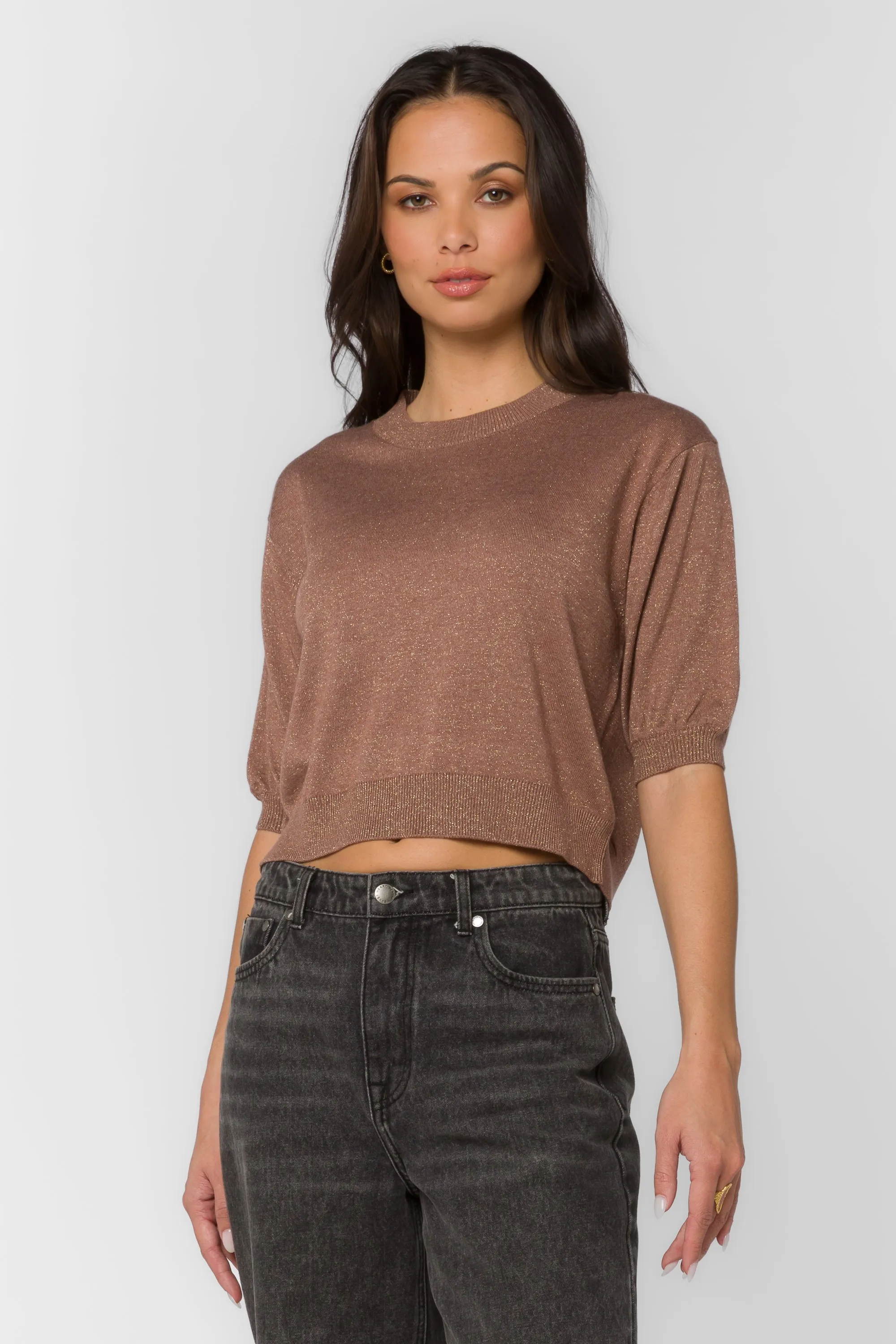 Fendy Cognac Metallic Sweater sold by Velvet Heart product image thumbnail 3