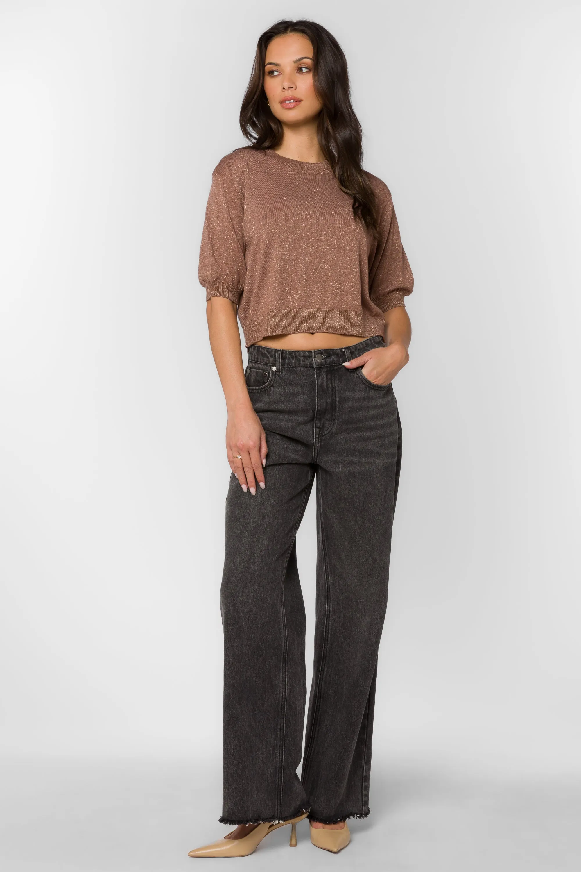 Fendy Cognac Metallic Sweater sold by Velvet Heart product image thumbnail 2