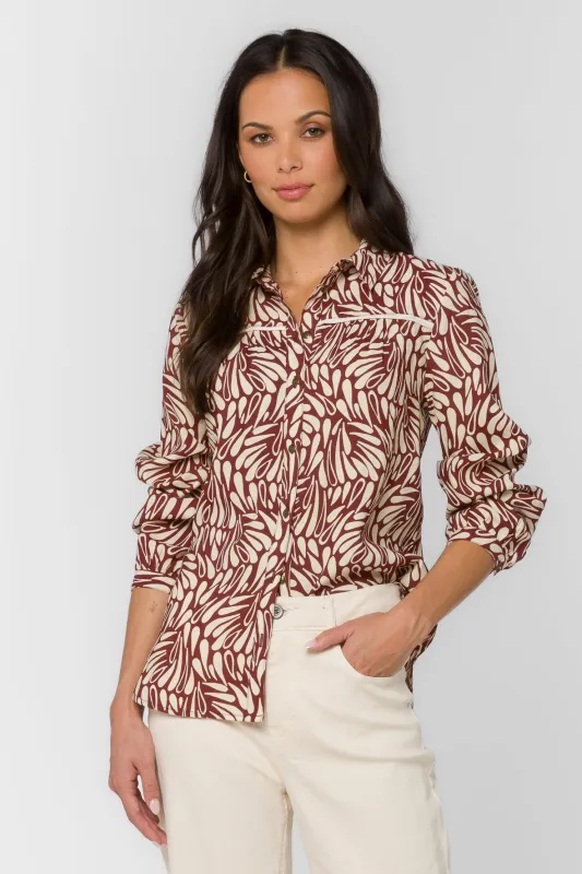 Aven Bordeaux Dew Shirt sold by Velvet Heart
