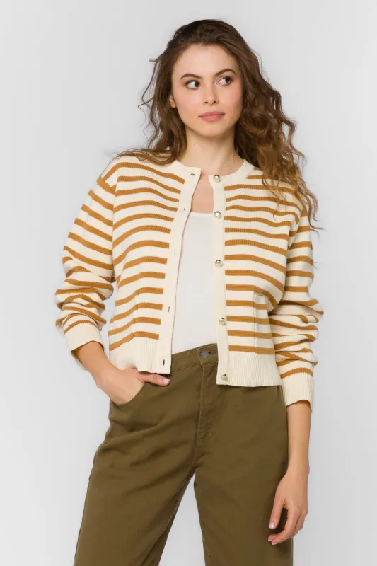 Melinda Burlap Stripe Cardigan sold by Velvet Heart