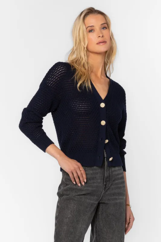 Aris Patriot Blue Cardigan sold by Velvet Heart