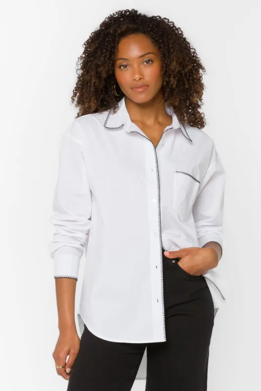 Ricky Optic White Shirt sold by Velvet Heart