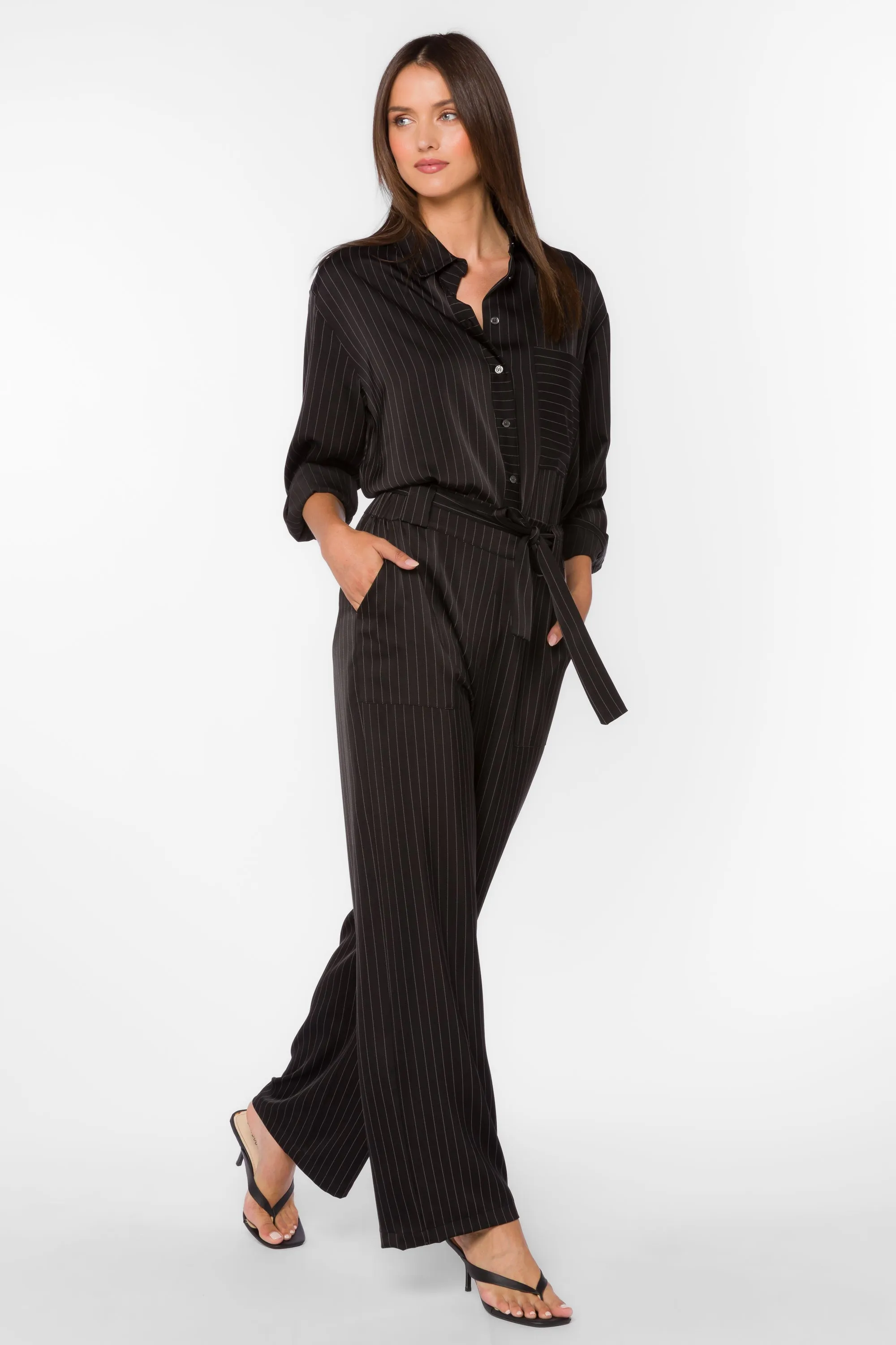 Sutton Black Pinstripe Shirt sold by Velvet Heart product image thumbnail 2