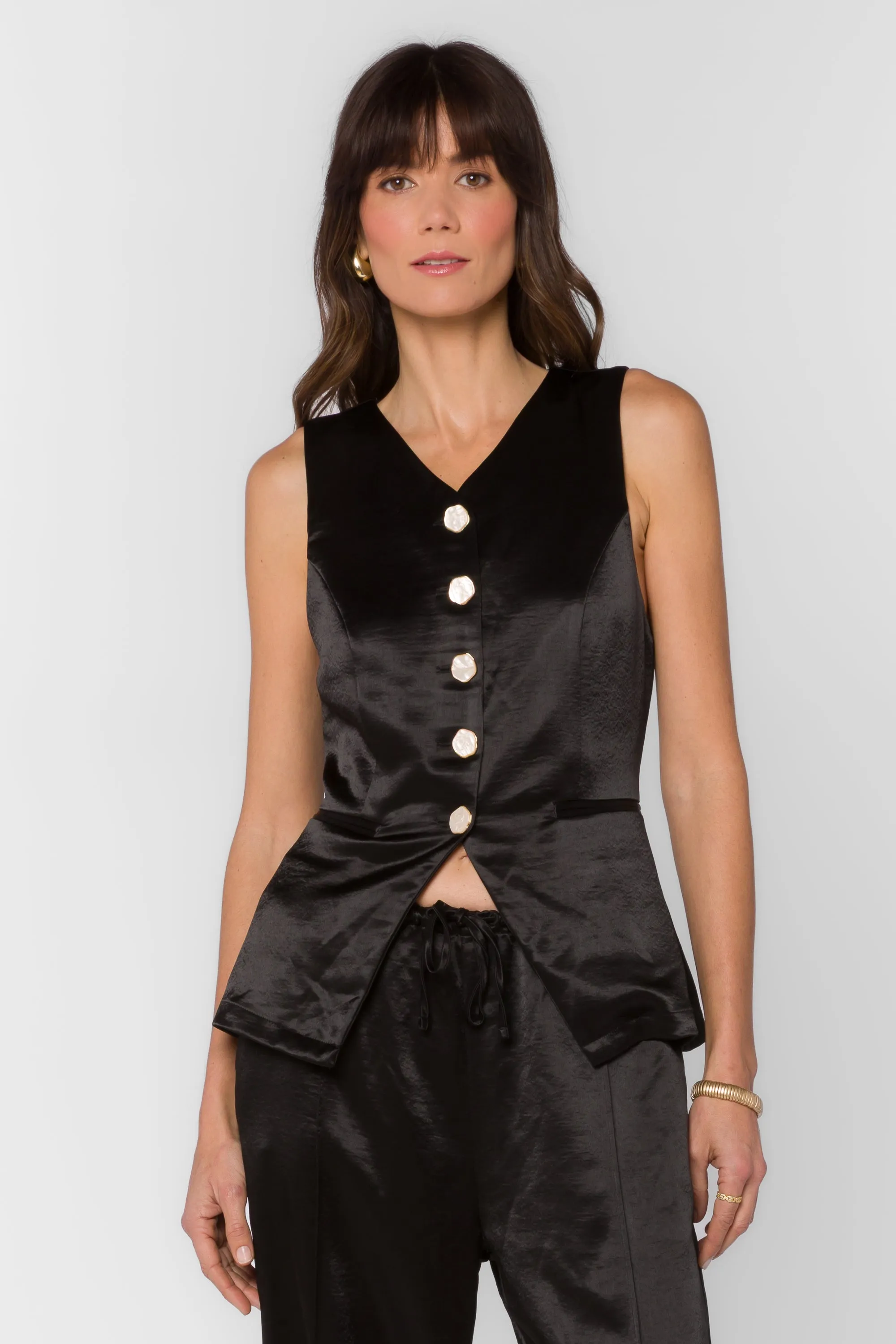 Pisces Black Satin Vest sold by Velvet Heart product image thumbnail 3