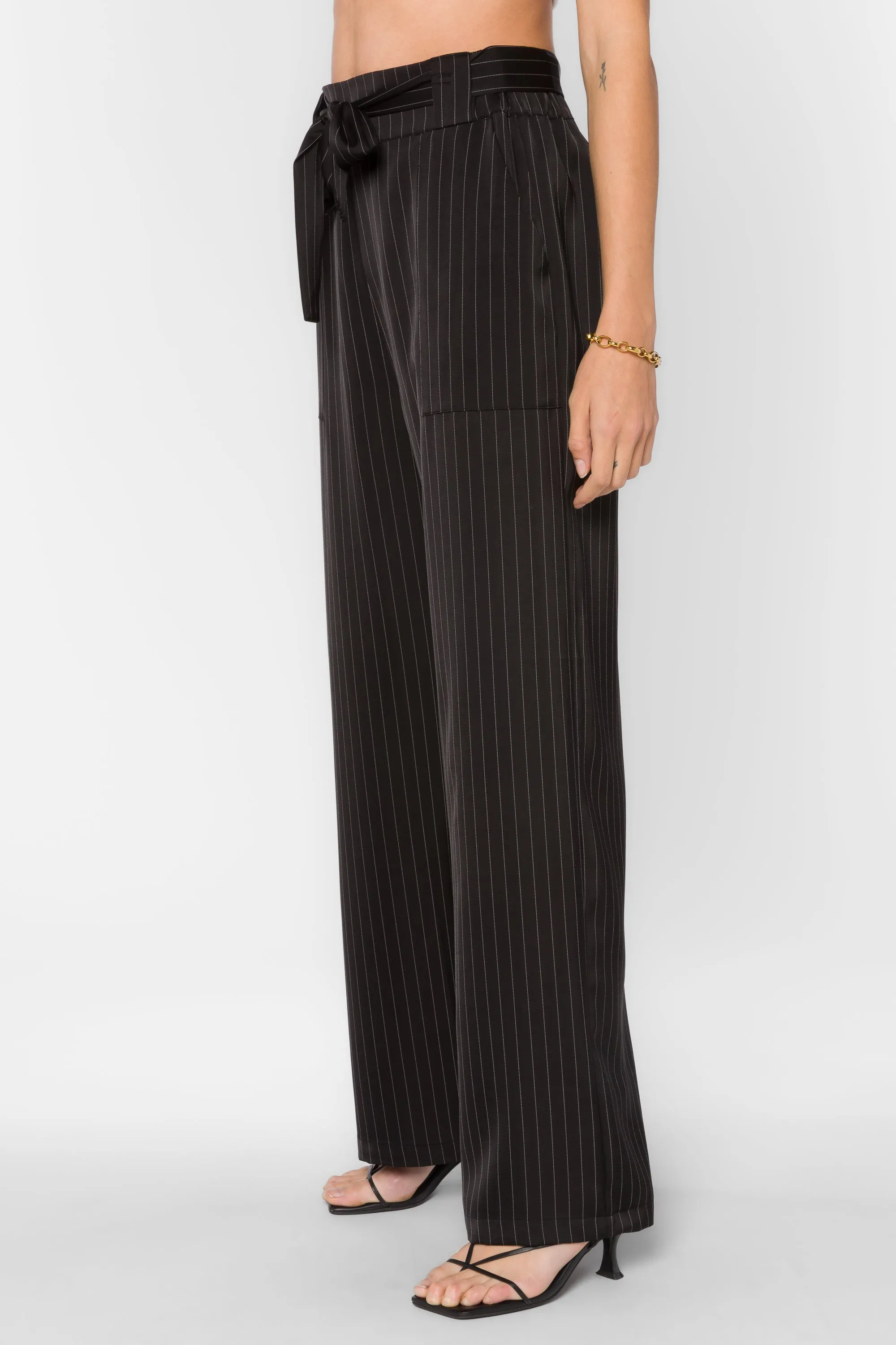 Angeline Black Pinstripe Pants sold by Velvet Heart product image thumbnail 3