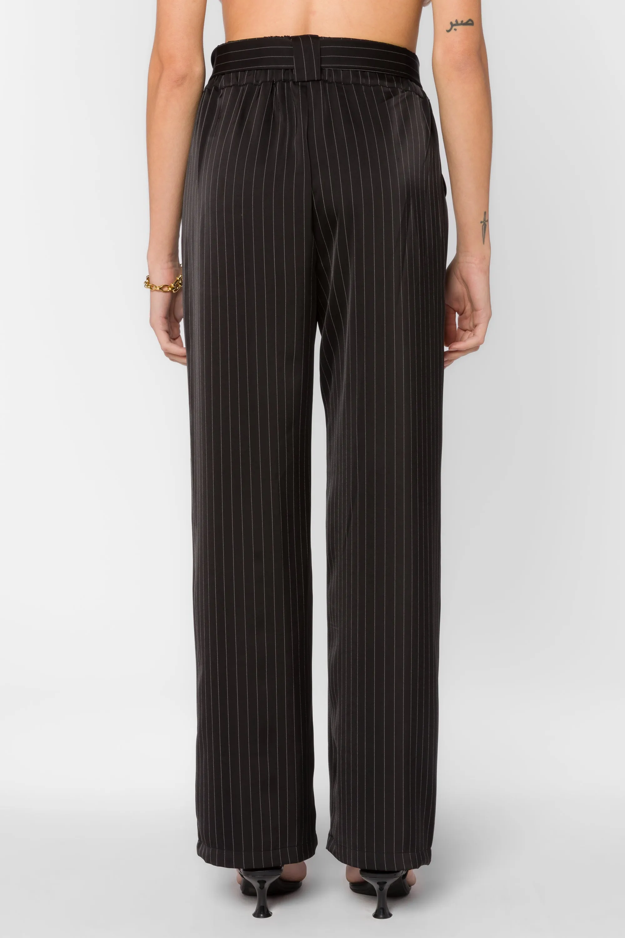 Angeline Black Pinstripe Pants sold by Velvet Heart product image thumbnail 4