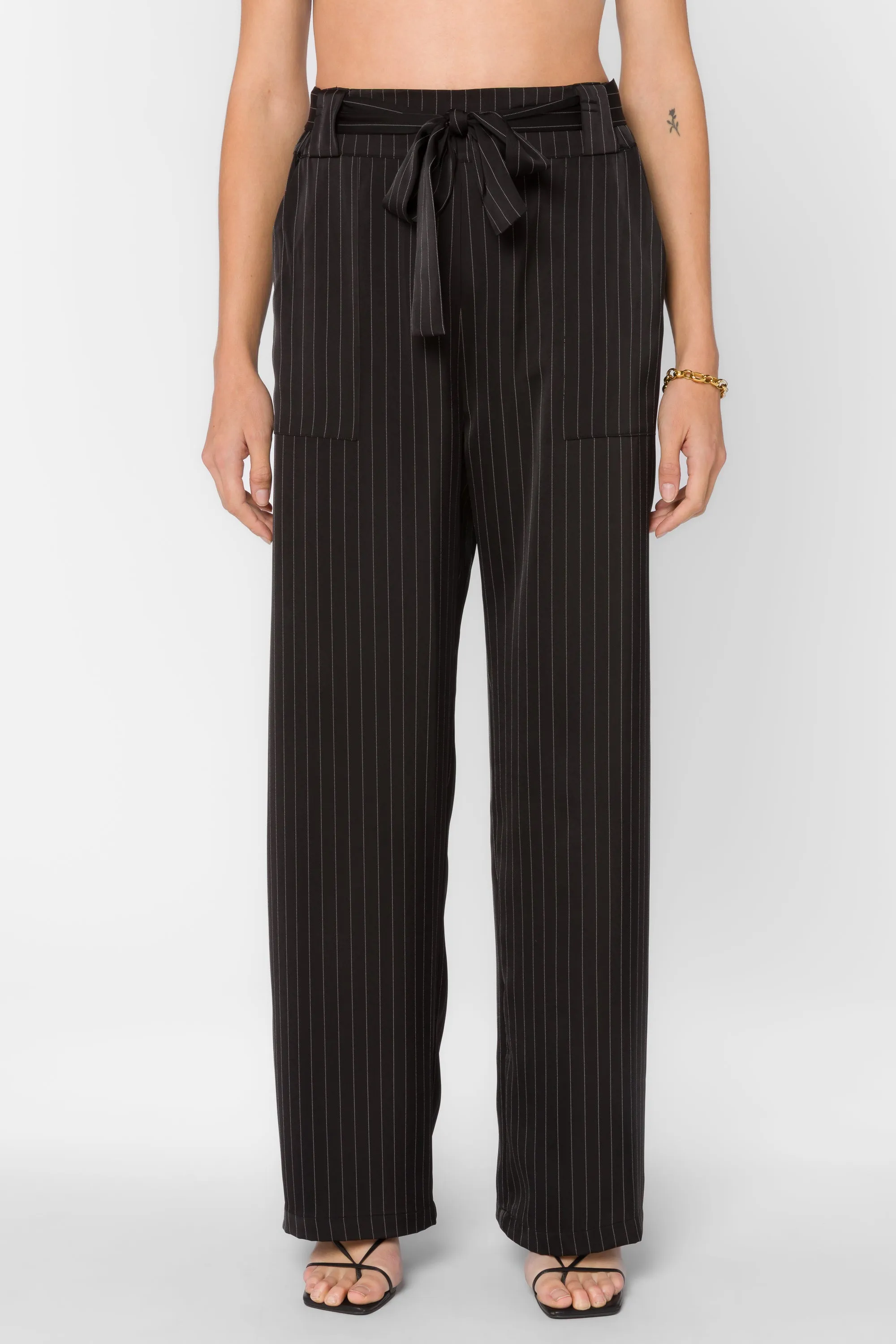 Angeline Black Pinstripe Pants sold by Velvet Heart product image thumbnail 2