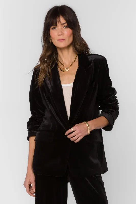 Lizzy Pure Black Blazer sold by Velvet Heart