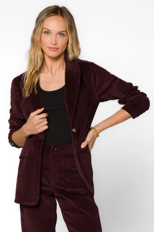 Patty Deep Plum Blazer sold by Velvet Heart