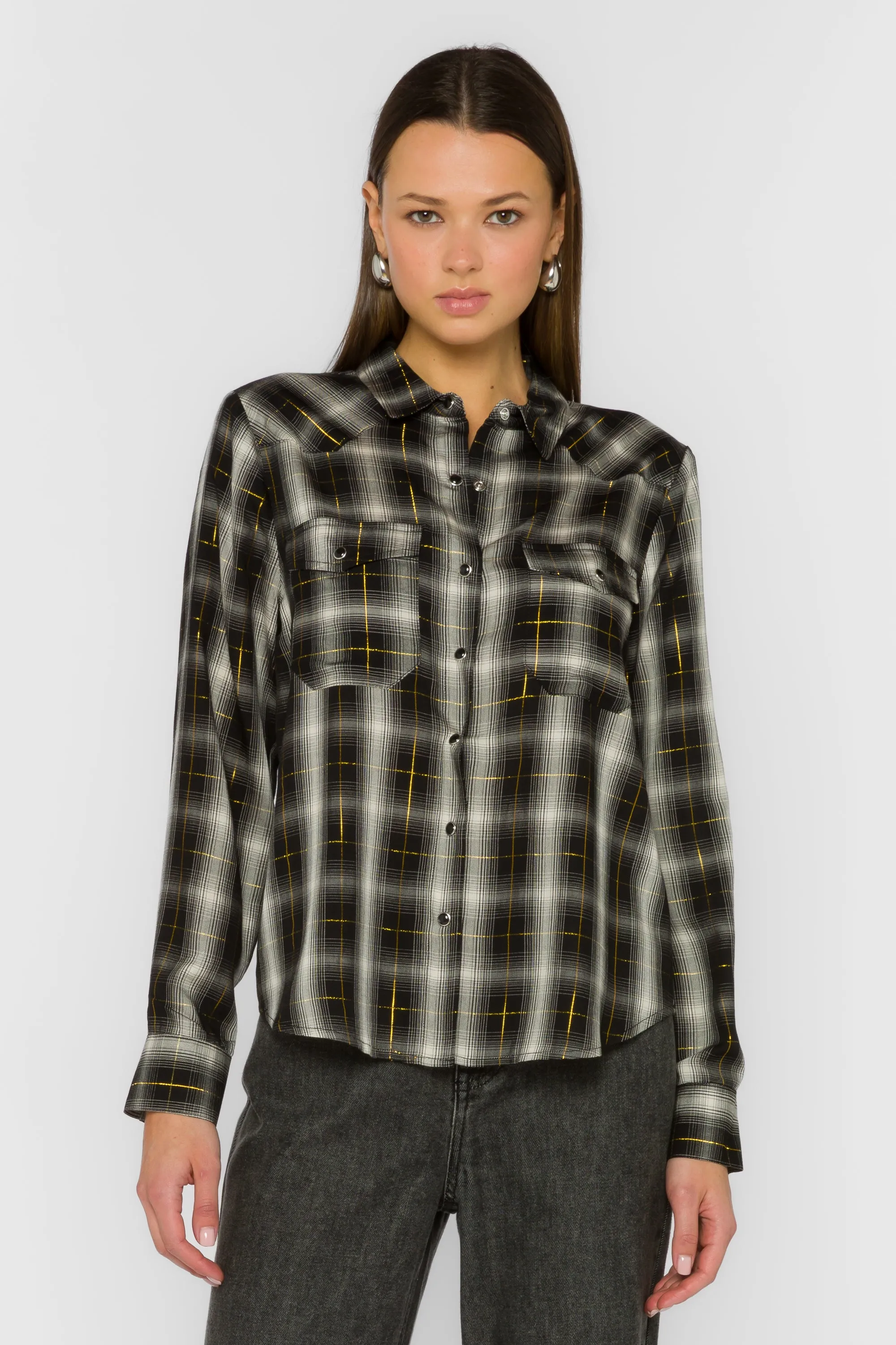 Duke Black White Plaid Shirt sold by Velvet Heart product image thumbnail 3
