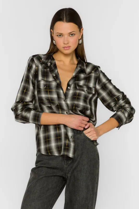 Duke Black White Plaid Shirt sold by Velvet Heart