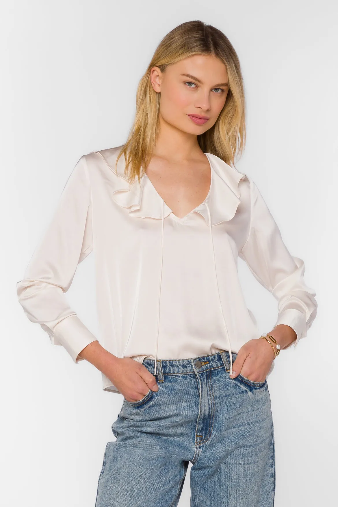Madelyn Soft White Top sold by Velvet Heart