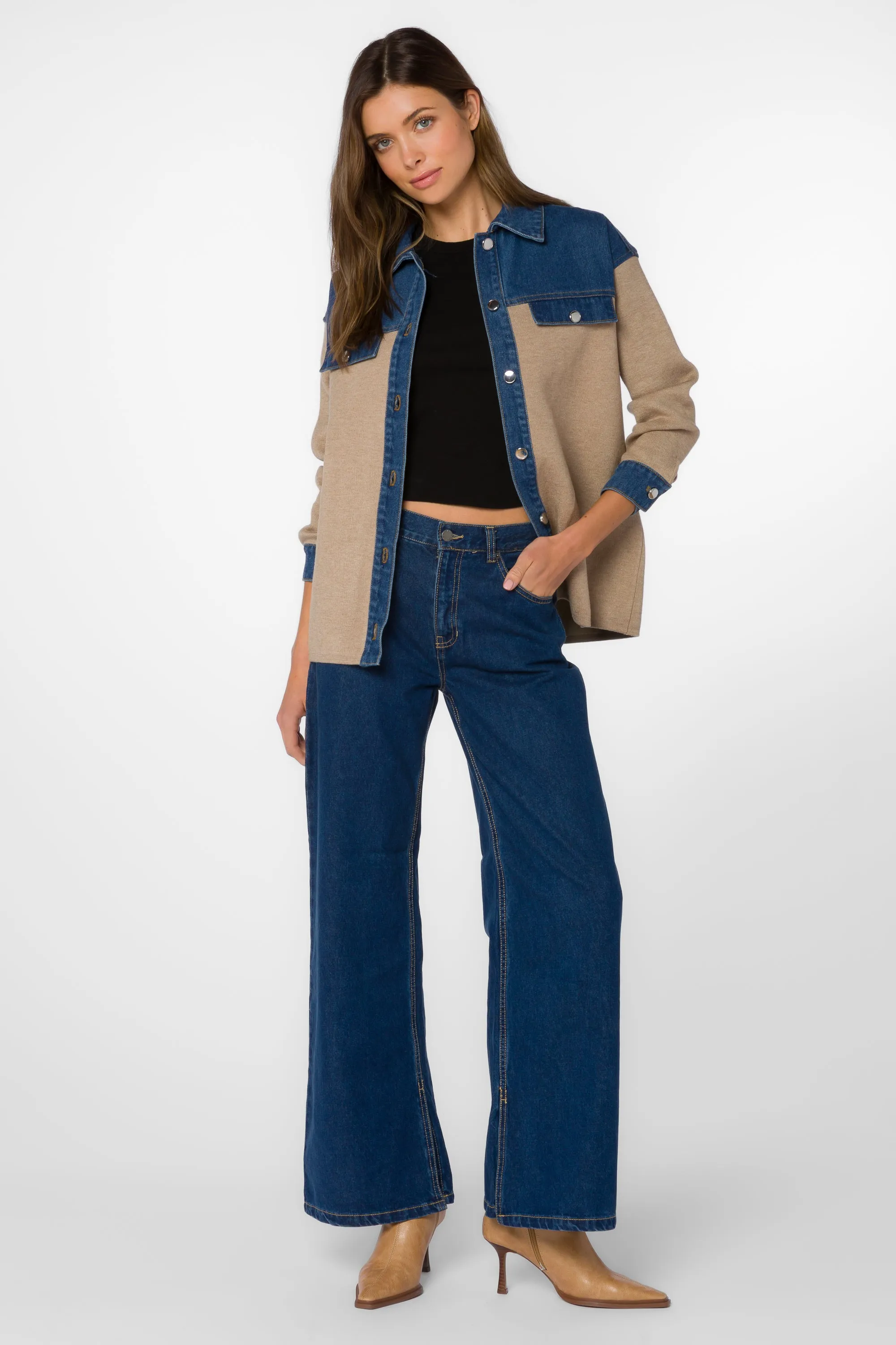 Gertie Beige Shacket sold by Velvet Heart product image thumbnail 3