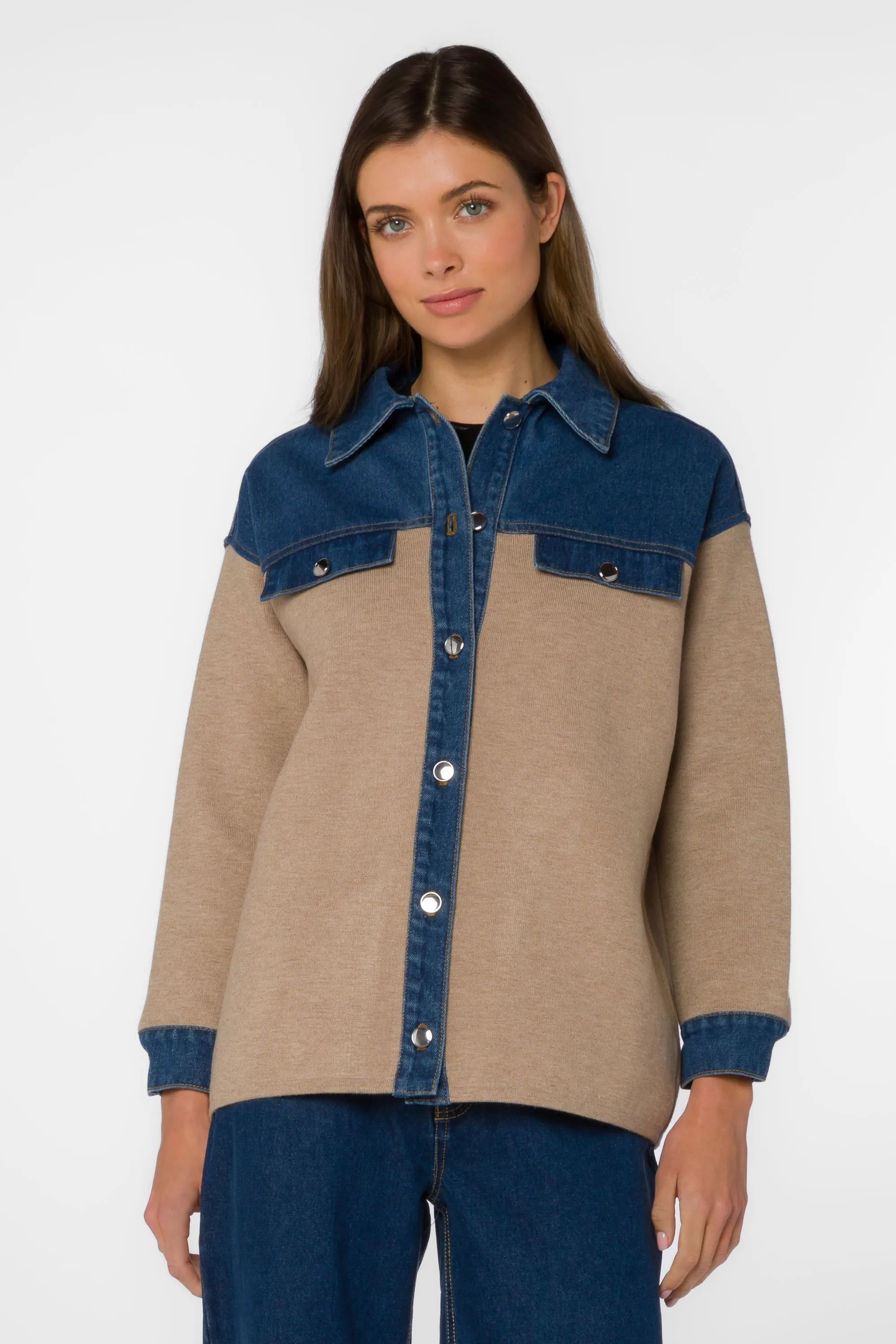 Gertie Beige Shacket sold by Velvet Heart product image thumbnail 4
