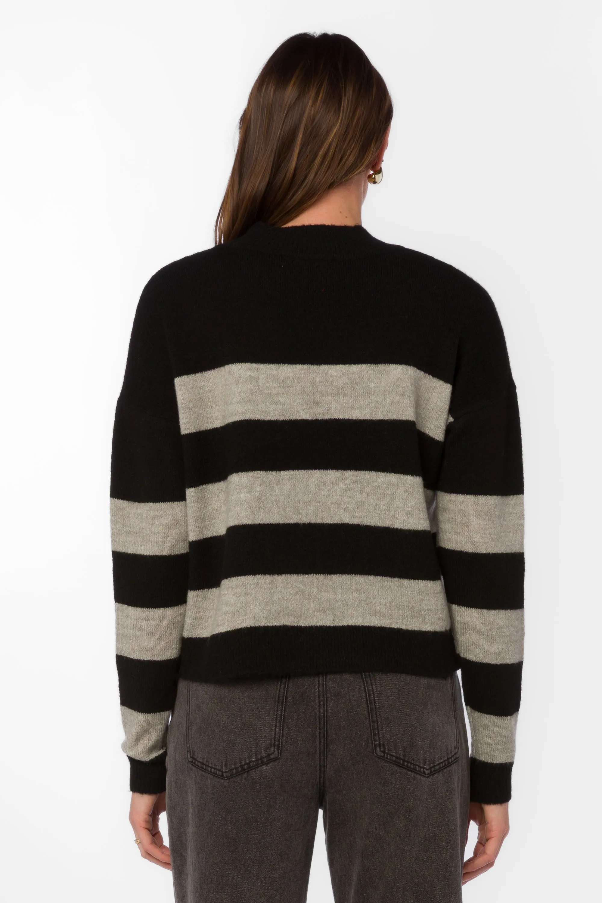 Belinda Black Rugby Stripe Sweater sold by Velvet Heart product image thumbnail 4